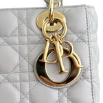 Load image into Gallery viewer, Christian Dior Lady Dior Small, Light Grey Cannage Lambskin Gold-tone Hardware
