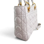 Load image into Gallery viewer, Christian Dior Lady Dior Small, Light Grey Cannage Lambskin Gold-tone Hardware
