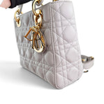 Load image into Gallery viewer, Christian Dior Lady Dior Small, Light Grey Cannage Lambskin Gold-tone Hardware
