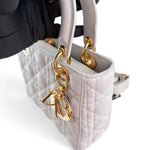 Load image into Gallery viewer, Christian Dior Lady Dior Small, Light Grey Cannage Lambskin Gold-tone Hardware
