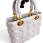 Load image into Gallery viewer, Christian Dior Lady Dior Small, Light Grey Cannage Lambskin Gold-tone Hardware
