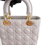 Load image into Gallery viewer, Christian Dior Lady Dior Small, Light Grey Cannage Lambskin Gold-tone Hardware
