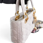 Load image into Gallery viewer, Christian Dior Lady Dior Small, Light Grey Cannage Lambskin Gold-tone Hardware
