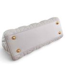 Load image into Gallery viewer, Christian Dior Lady Dior Small, Light Grey Cannage Lambskin Gold-tone Hardware
