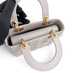 Load image into Gallery viewer, Christian Dior Lady Dior Small, Light Grey Cannage Lambskin Gold-tone Hardware
