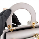 Load image into Gallery viewer, Christian Dior Lady Dior Small, Light Grey Cannage Lambskin Gold-tone Hardware

