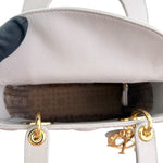 Load image into Gallery viewer, Christian Dior Lady Dior Small, Light Grey Cannage Lambskin Gold-tone Hardware
