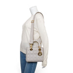 Load image into Gallery viewer, Christian Dior Lady Dior Small, Light Grey Cannage Lambskin Gold-tone Hardware
