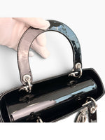 Load image into Gallery viewer, Christian Dior Lady Dior Medium – Black Patent Leather, Silver-tone Hardware
