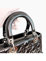 Load image into Gallery viewer, Christian Dior Lady Dior Medium – Black Patent Leather, Silver-tone Hardware
