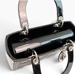 Load image into Gallery viewer, Christian Dior Lady Dior Medium – Black Patent Leather, Silver-tone Hardware
