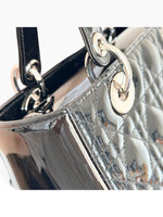 Load image into Gallery viewer, Christian Dior Lady Dior Medium – Black Patent Leather, Silver-tone Hardware
