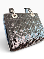 Load image into Gallery viewer, Christian Dior Lady Dior Medium – Black Patent Leather, Silver-tone Hardware
