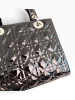Load image into Gallery viewer, Christian Dior Lady Dior Medium – Black Patent Leather, Silver-tone Hardware
