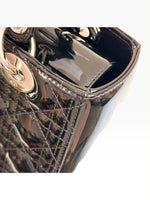 Load image into Gallery viewer, Christian Dior Lady Dior Medium – Black Patent Leather, Silver-tone Hardware
