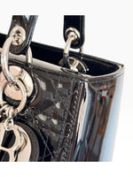Load image into Gallery viewer, Christian Dior Lady Dior Medium – Black Patent Leather, Silver-tone Hardware
