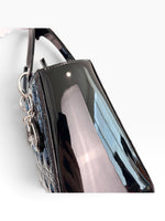 Load image into Gallery viewer, Christian Dior Lady Dior Medium – Black Patent Leather, Silver-tone Hardware

