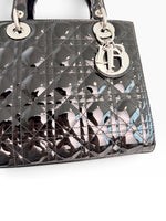 Load image into Gallery viewer, Christian Dior Lady Dior Medium – Black Patent Leather, Silver-tone Hardware

