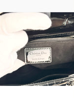 Load image into Gallery viewer, Christian Dior Lady Dior Medium – Black Patent Leather, Silver-tone Hardware
