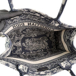 Charger l'image dans la galerie, Dior Medium Book Tote – Black &amp; White Toile de Jouy
