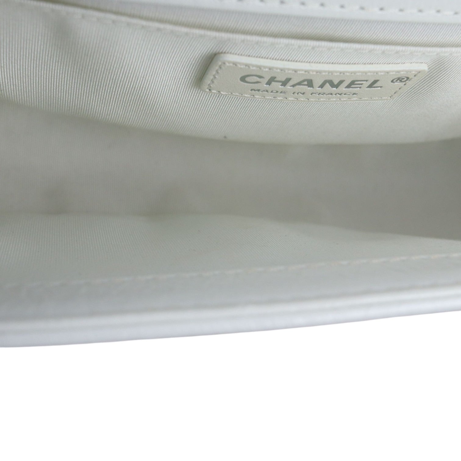 Chanel Leboy Old Medium White Diamond Quilted Calfskin, Enamel and Silver-tone Hardware