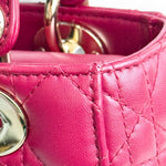 将图片加载到图库查看器，Christian Dior My Lady Dior Lucky Badges Small Dark Red Lambskin Gold-tone Hardware
