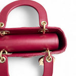 将图片加载到图库查看器，Christian Dior My Lady Dior Lucky Badges Small Dark Red Lambskin Gold-tone Hardware
