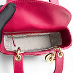 将图片加载到图库查看器，Christian Dior My Lady Dior Lucky Badges Small Dark Red Lambskin Gold-tone Hardware
