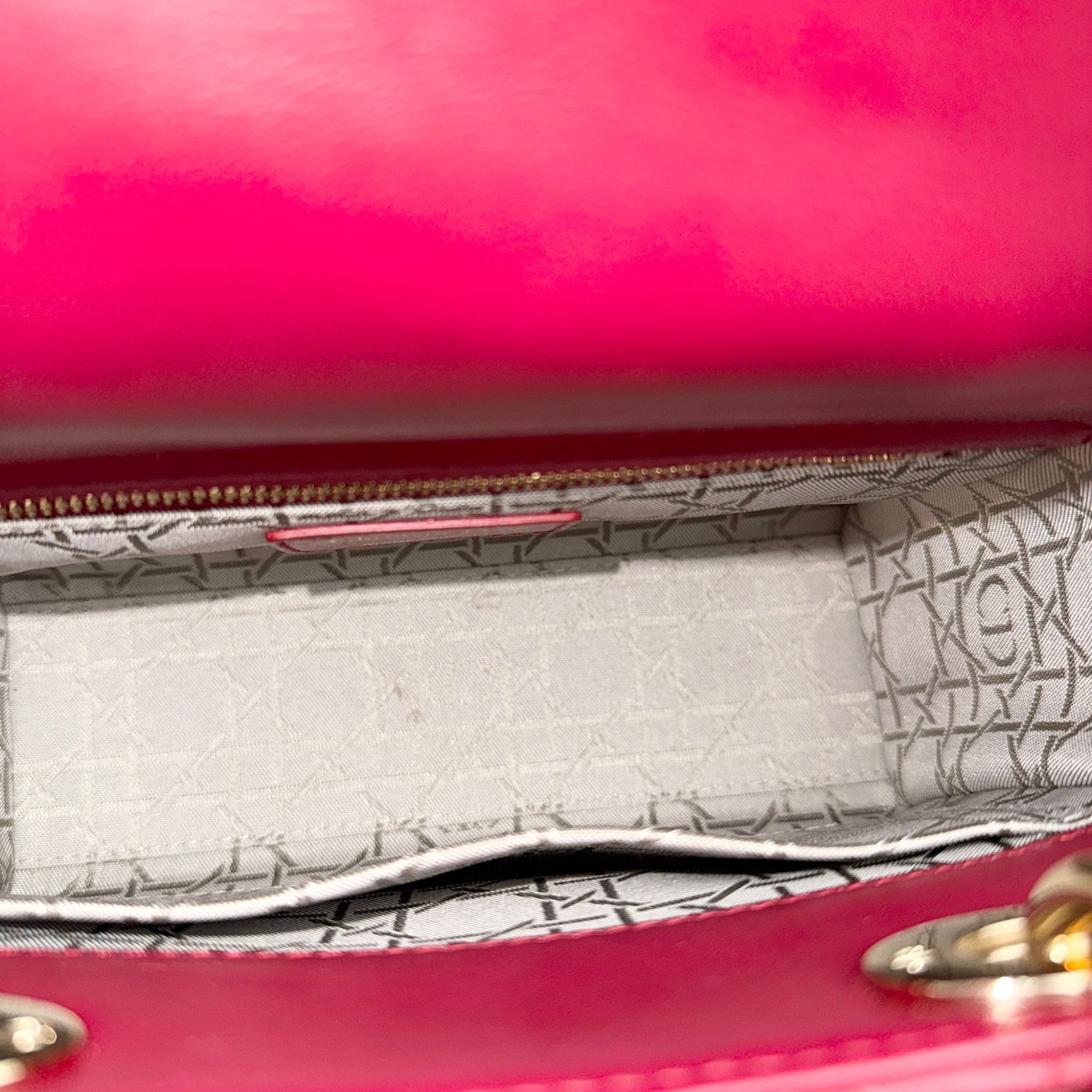 Christian Dior My Lady Dior Lucky Badges Small Dark Red Lambskin Gold-tone Hardware