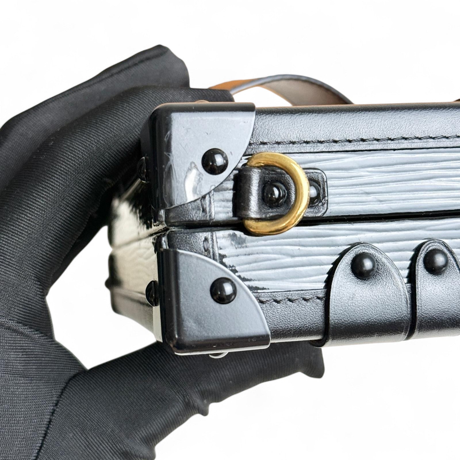 LV Petite Malle Pink Epi and Noir Leather, Gold-tone Hardware