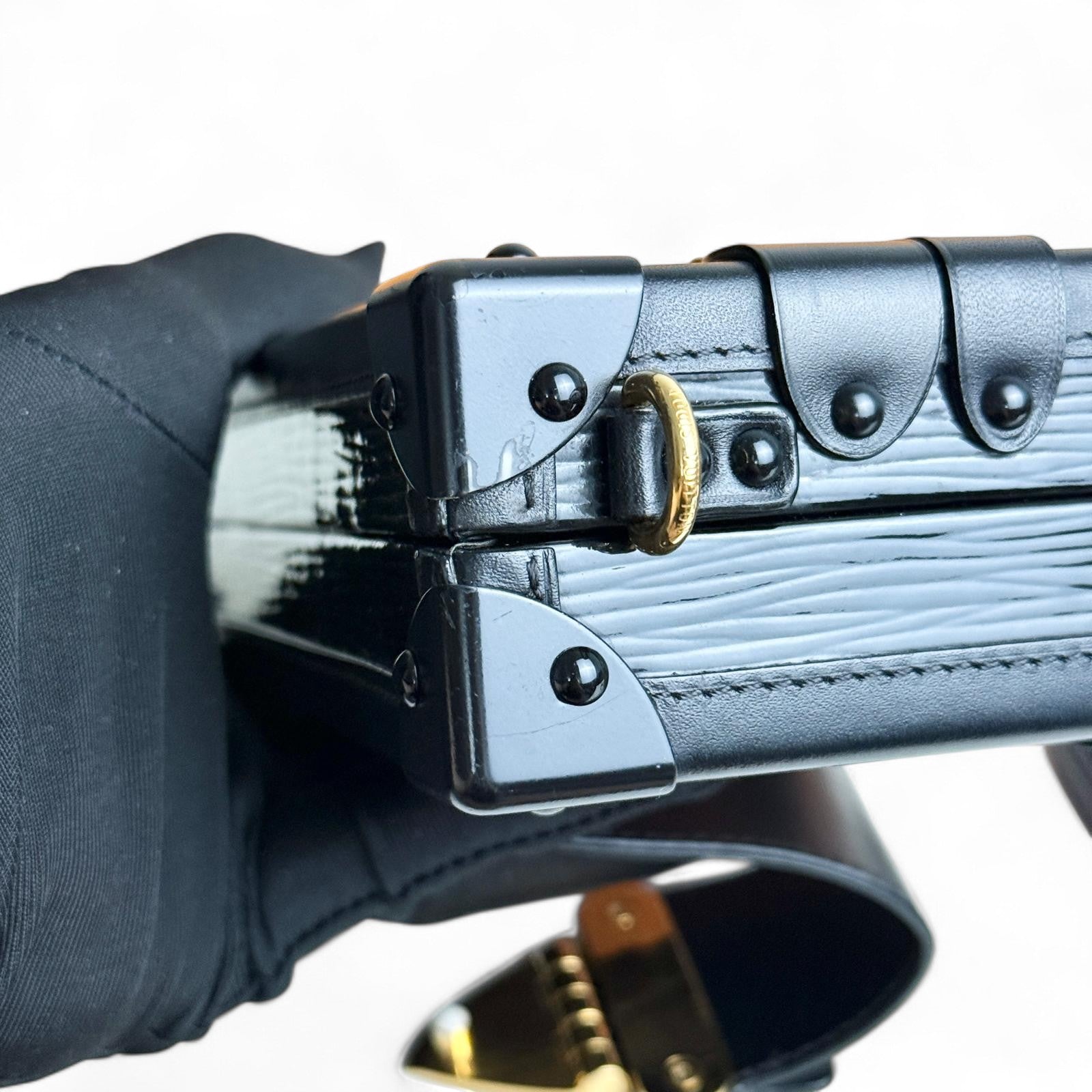 LV Petite Malle Pink Epi and Noir Leather, Gold-tone Hardware