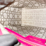将图片加载到图库查看器，Christian Dior Lady Dior Medium – Fuchsia Pink Lambskin, Gold-tone Hardware
