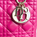 将图片加载到图库查看器，Christian Dior Lady Dior Medium – Fuchsia Pink Lambskin, Gold-tone Hardware
