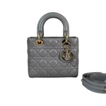 Charger l&#39;image dans la galerie, Christian Dior My Lady ABCDior Small – Grey Lambskin Cannage Gold-tone Hardware
