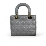 Charger l&#39;image dans la galerie, Christian Dior My Lady ABCDior Small – Grey Lambskin Cannage Gold-tone Hardware
