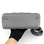 Charger l&#39;image dans la galerie, Christian Dior My Lady ABCDior Small – Grey Lambskin Cannage Gold-tone Hardware
