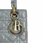 Charger l&#39;image dans la galerie, Christian Dior My Lady ABCDior Small – Grey Lambskin Cannage Gold-tone Hardware
