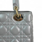 Charger l&#39;image dans la galerie, Christian Dior My Lady ABCDior Small – Grey Lambskin Cannage Gold-tone Hardware
