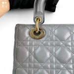 Charger l&#39;image dans la galerie, Christian Dior My Lady ABCDior Small – Grey Lambskin Cannage Gold-tone Hardware
