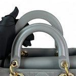 Charger l&#39;image dans la galerie, Christian Dior My Lady ABCDior Small – Grey Lambskin Cannage Gold-tone Hardware
