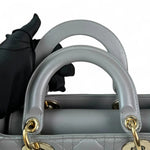 Charger l&#39;image dans la galerie, Christian Dior My Lady ABCDior Small – Grey Lambskin Cannage Gold-tone Hardware
