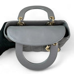 Charger l&#39;image dans la galerie, Christian Dior My Lady ABCDior Small – Grey Lambskin Cannage Gold-tone Hardware

