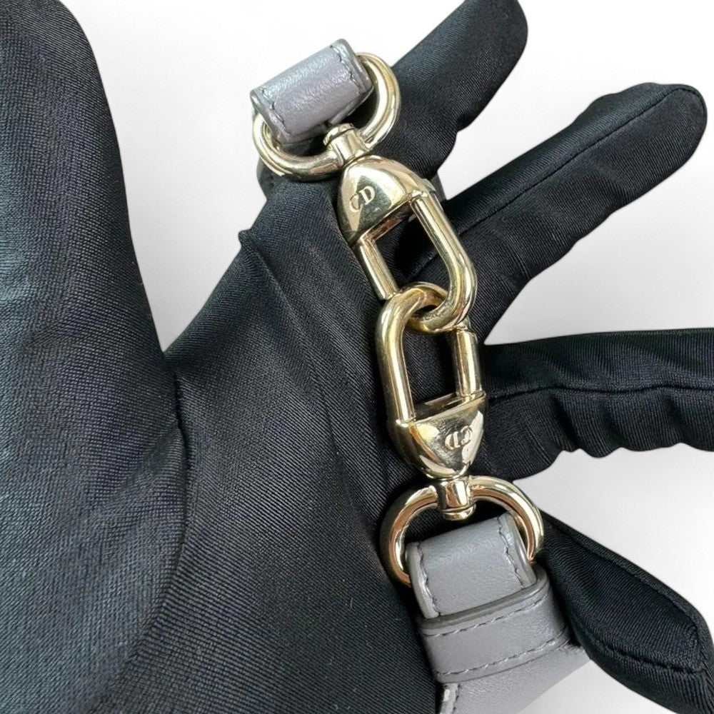 Christian Dior My Lady ABCDior Small – Grey Lambskin Cannage Gold-tone Hardware