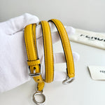 将图片加载到图库查看器，Yellow leather dog collar with a metal buckle on a white background
