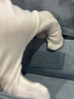 将图片加载到图库查看器，Christian Dior Lady D-Joy Medium Cloud Blue Lambskin Cannage Gold-tone Hardware
