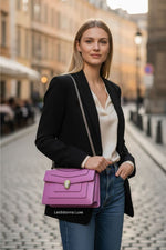 将图片加载到图库查看器，Bulgari Serpenti Forever Shoulder Bag, Pink Calfskin, Palladium Hardware
