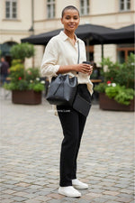 将图片加载到图库查看器，Mansur Gavriel Bucket Bag and Pouch - Black Calf Leather Gold-tone Hardware
