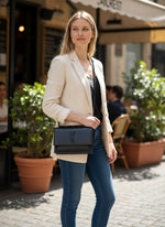 Load image into Gallery viewer, Saint Laurent Sunset Medium – All Black Calfskin Black Hardware
