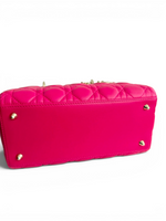将图片加载到图库查看器，Christian Dior Lady Dior Medium Lambskin Pink/Fuchsia Gold-tone Hardware
