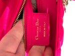 将图片加载到图库查看器，Christian Dior Lady Dior Medium Lambskin Pink/Fuchsia Gold-tone Hardware
